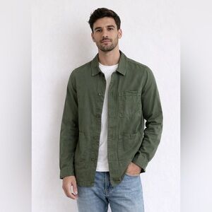 NWOT MENS SIZE XS FOREST GREEN BUTTON UP COAT DENIME STYLE UNIVERSAL THREADS‌‌‌